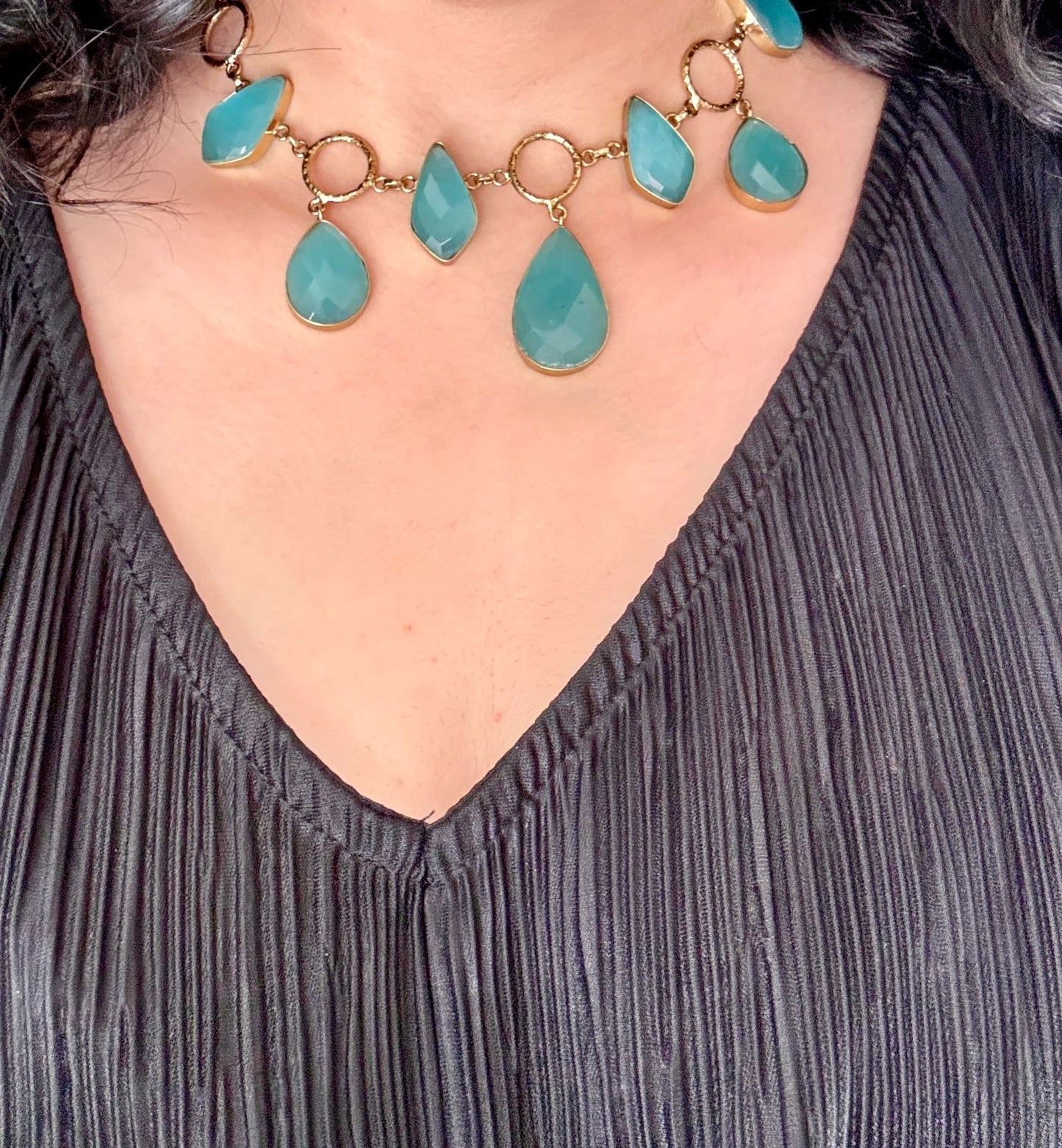 Phiroza Stone Necklace set with earrings