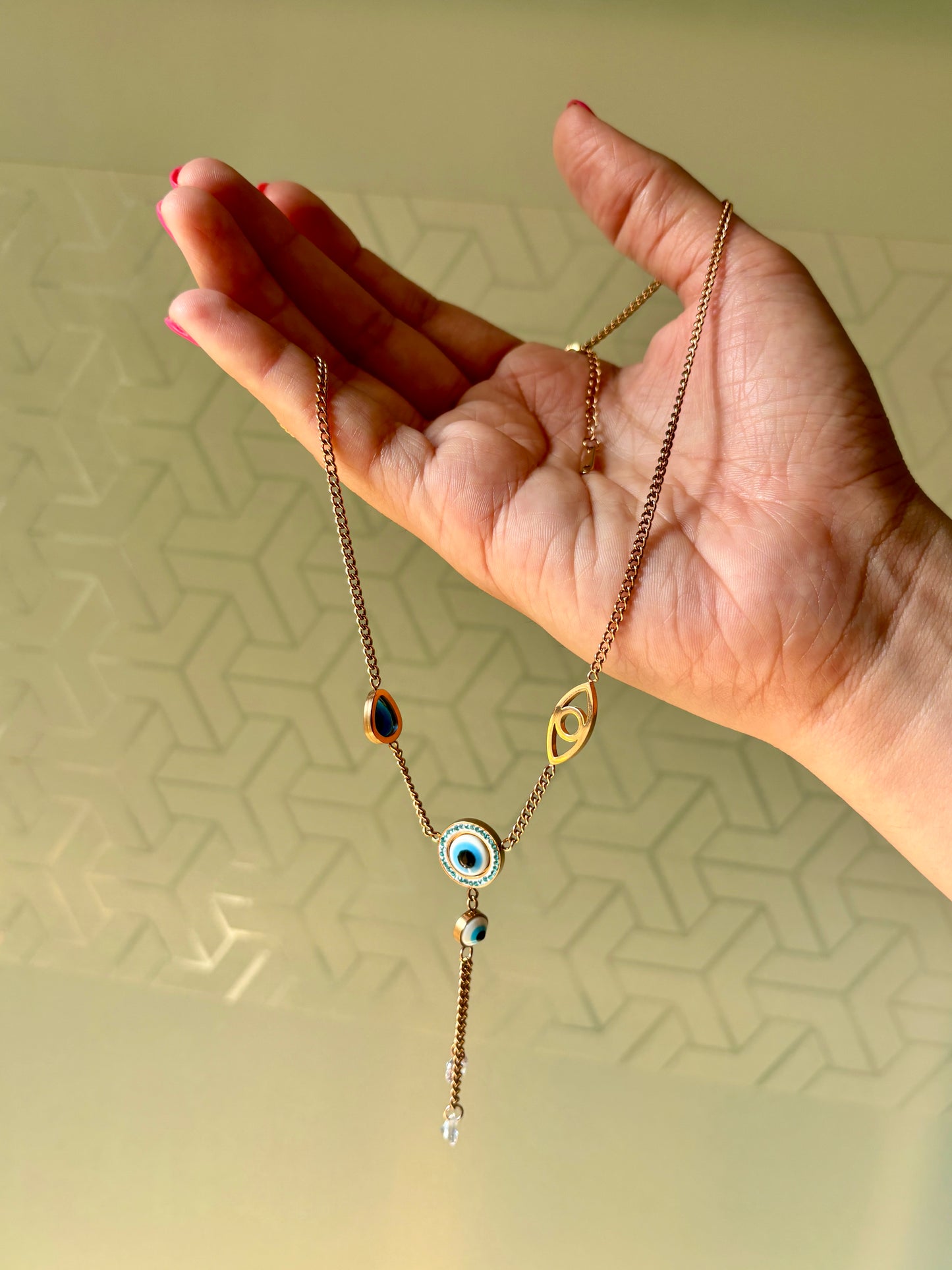 Evil Eye Rose Gold Necklace