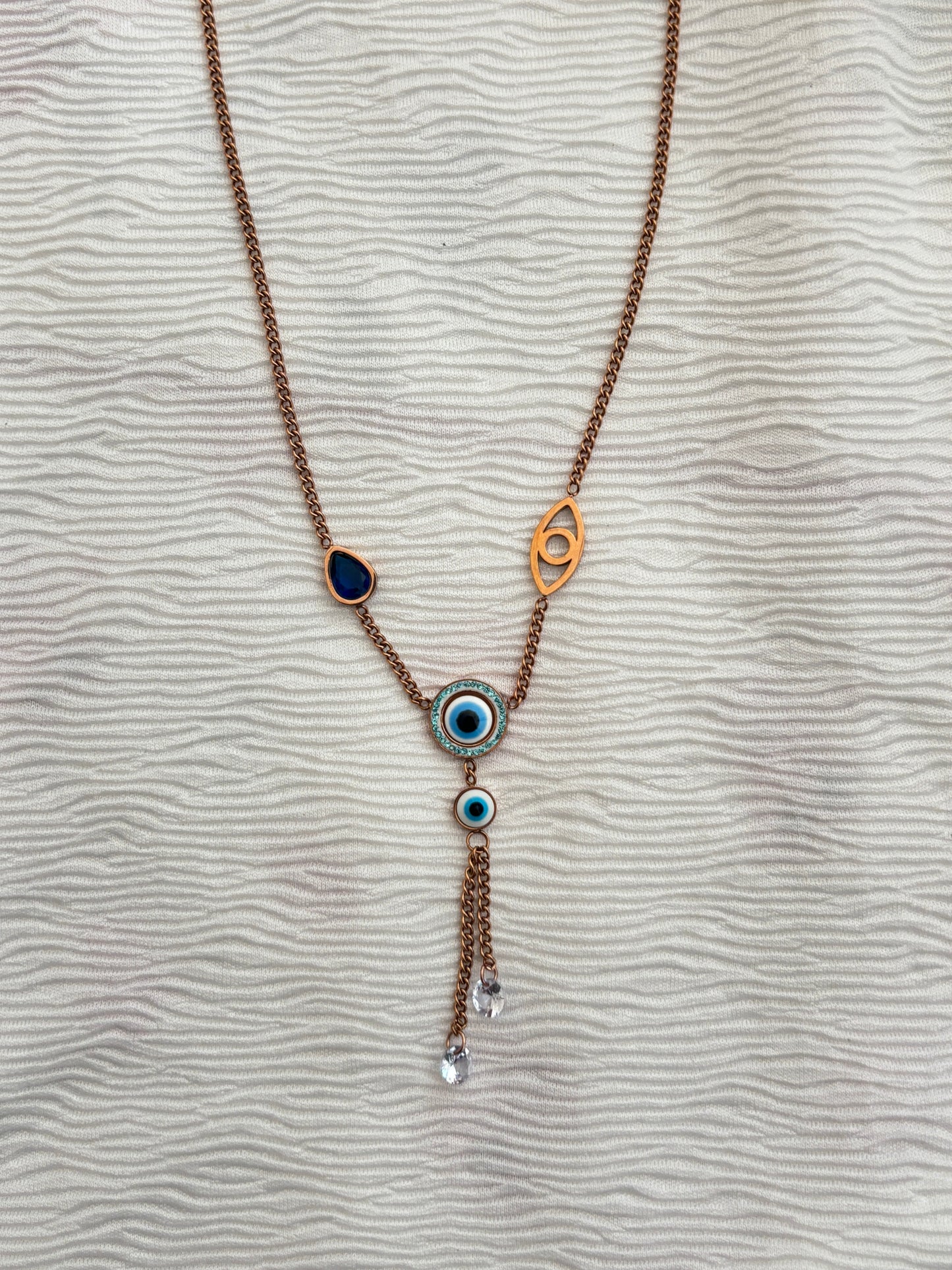 Evil Eye Rose Gold Necklace