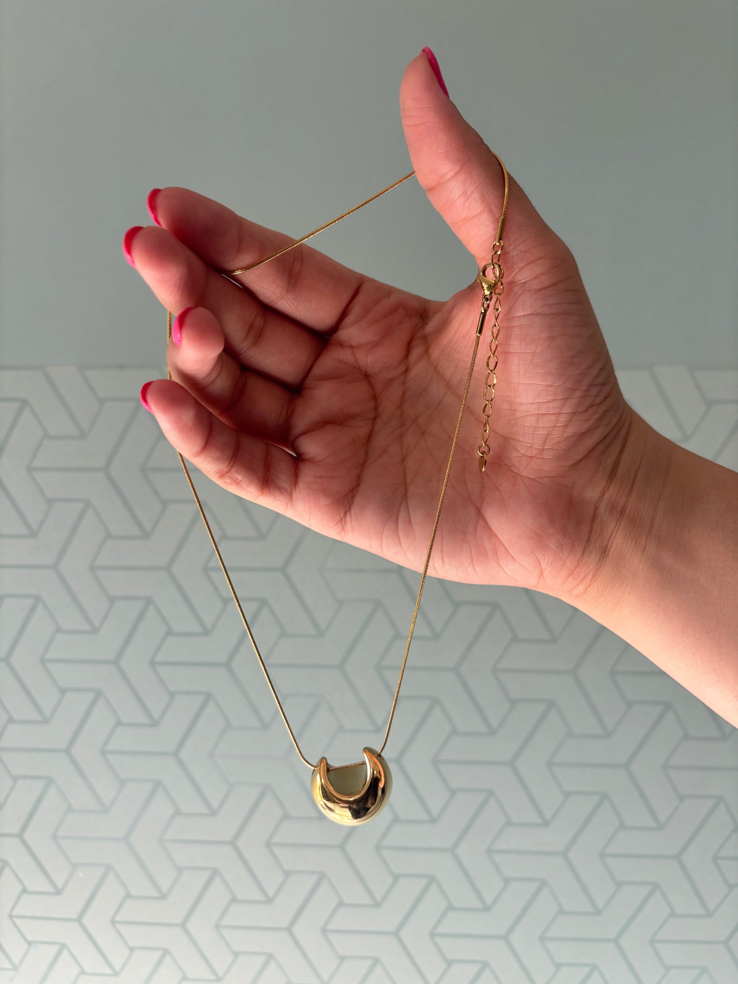 Golden Hoop Design Necklace