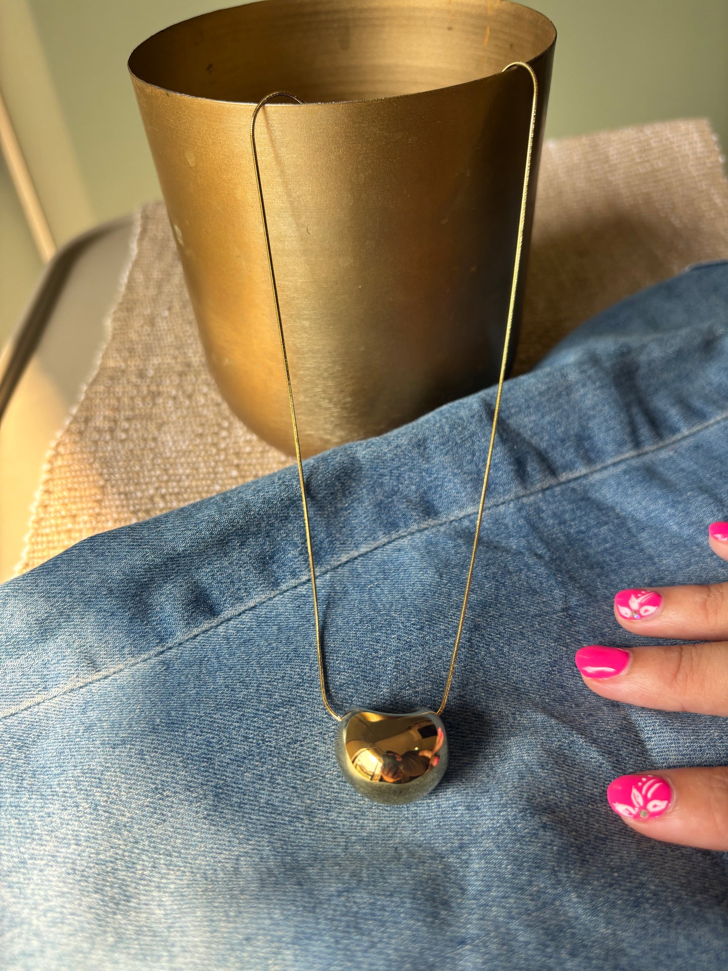 Golden Hoop Design Necklace