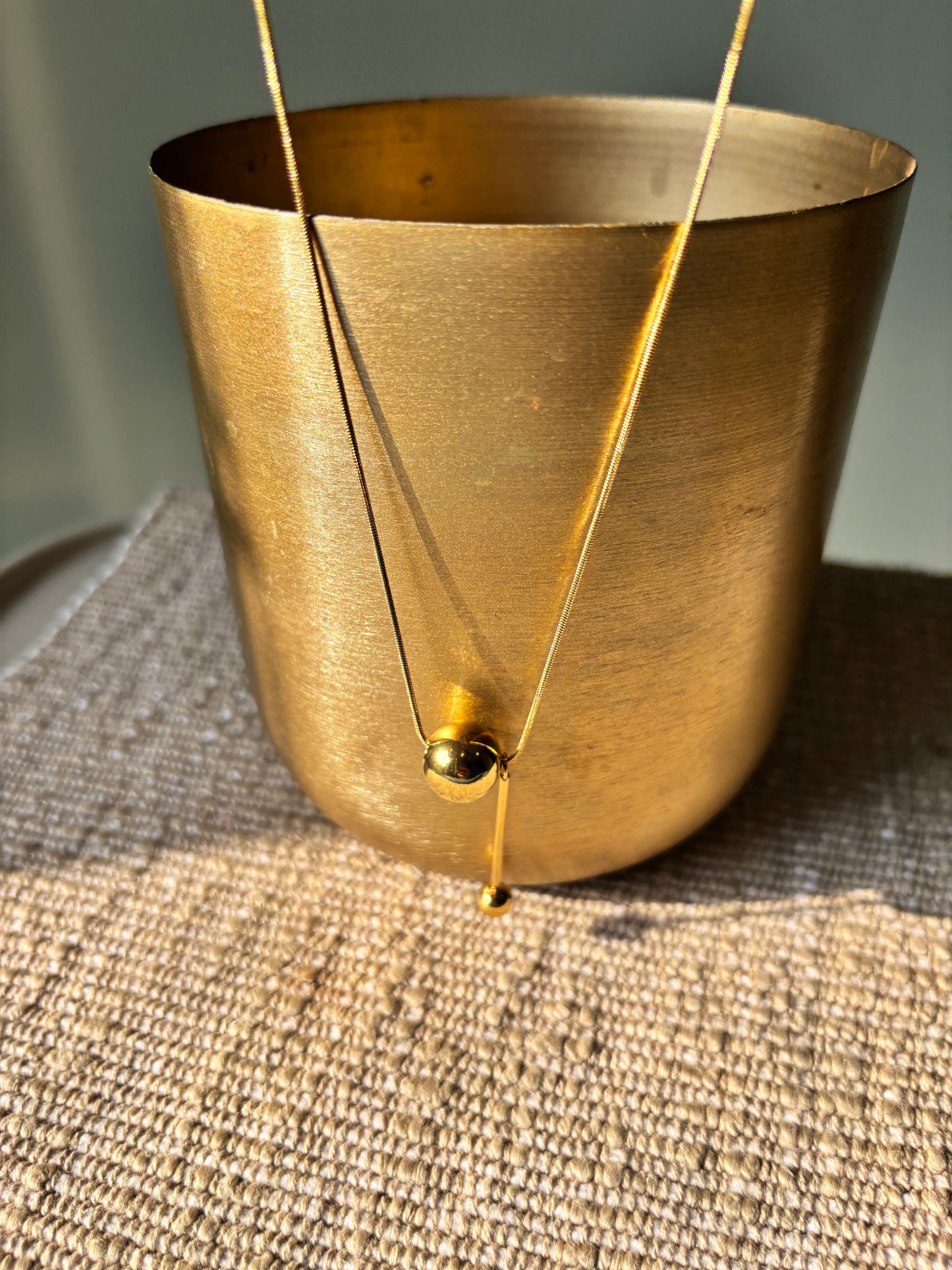 Gold Round Drop Necklace