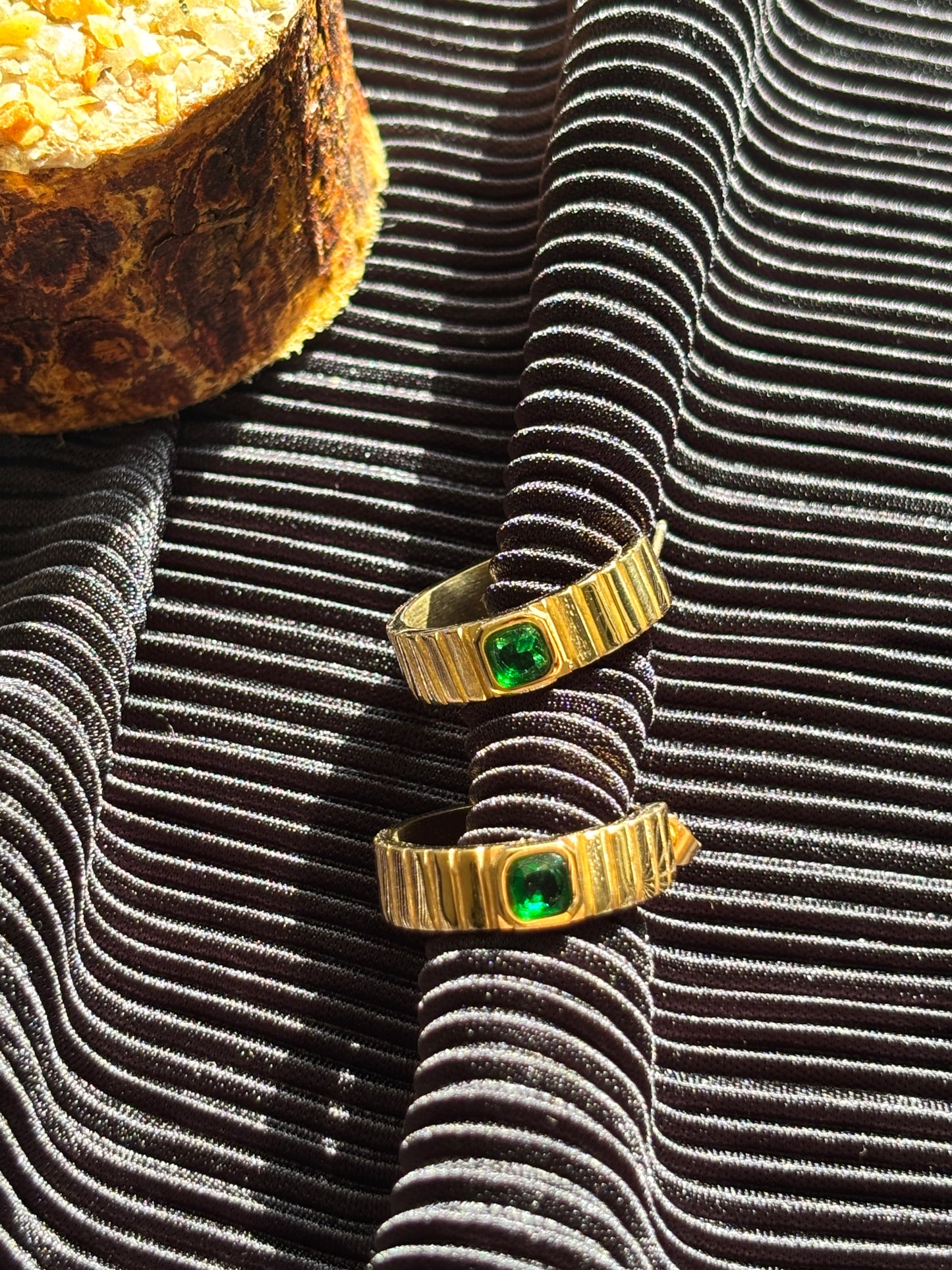 Half Bali Green stone Earrings