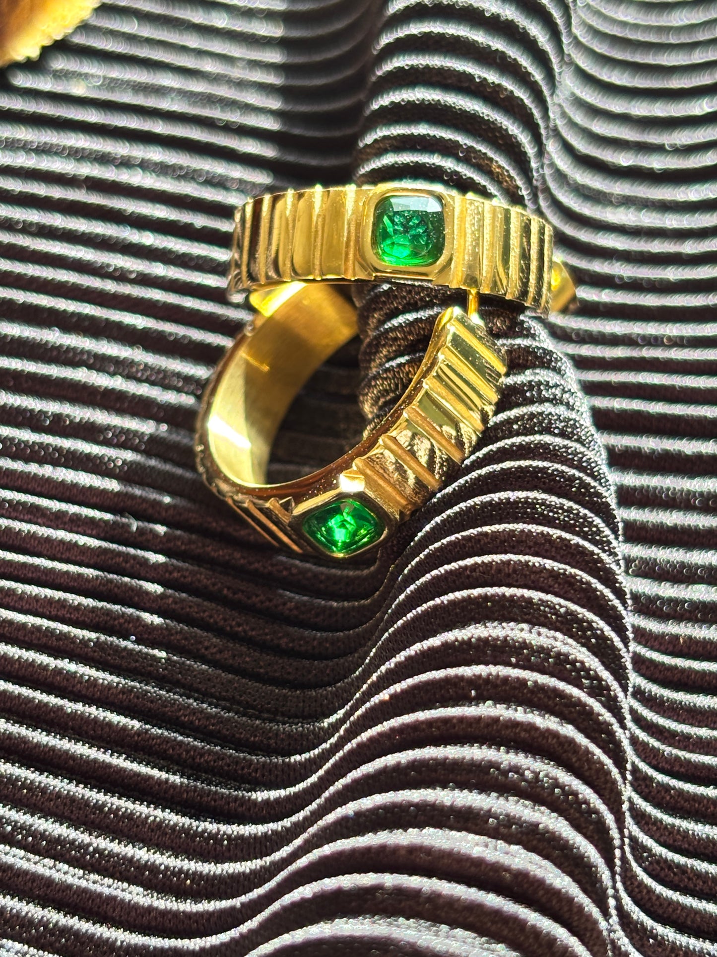 Half Bali Green stone Earrings