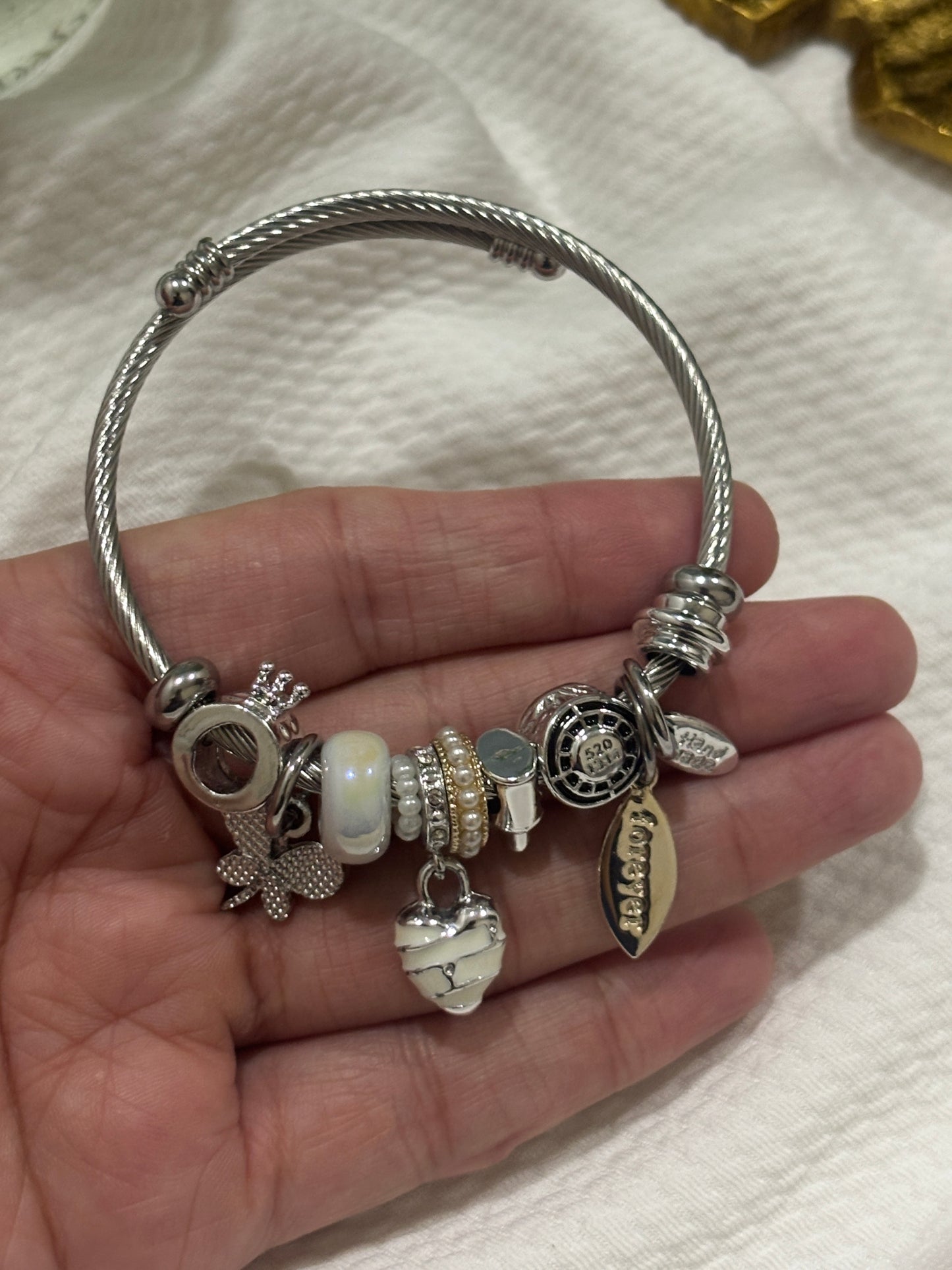 White Hearts Pandora Bracelet