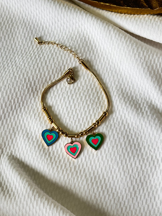 Multi Hearts Chain Charm