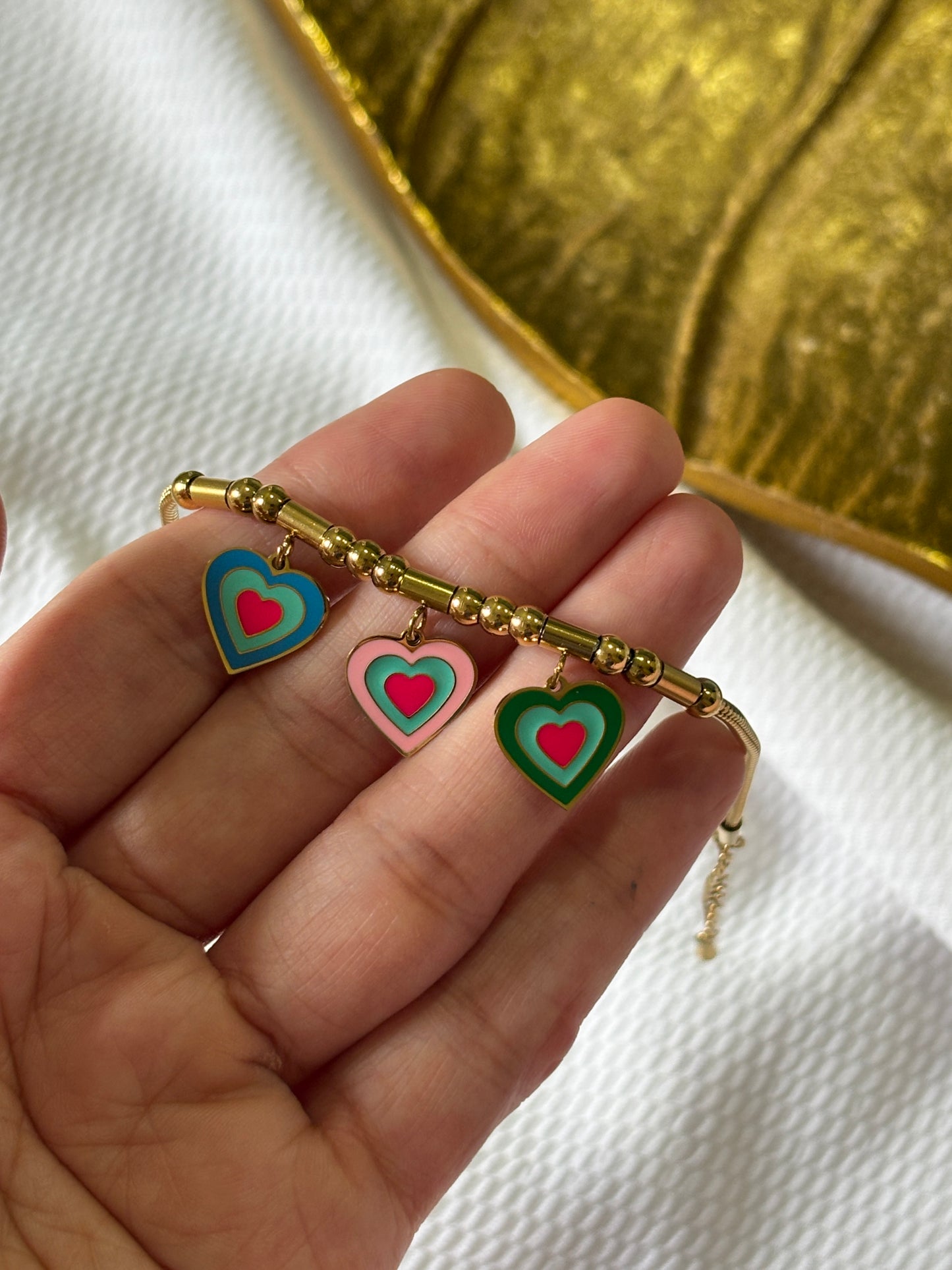 Multi Hearts Chain Charm