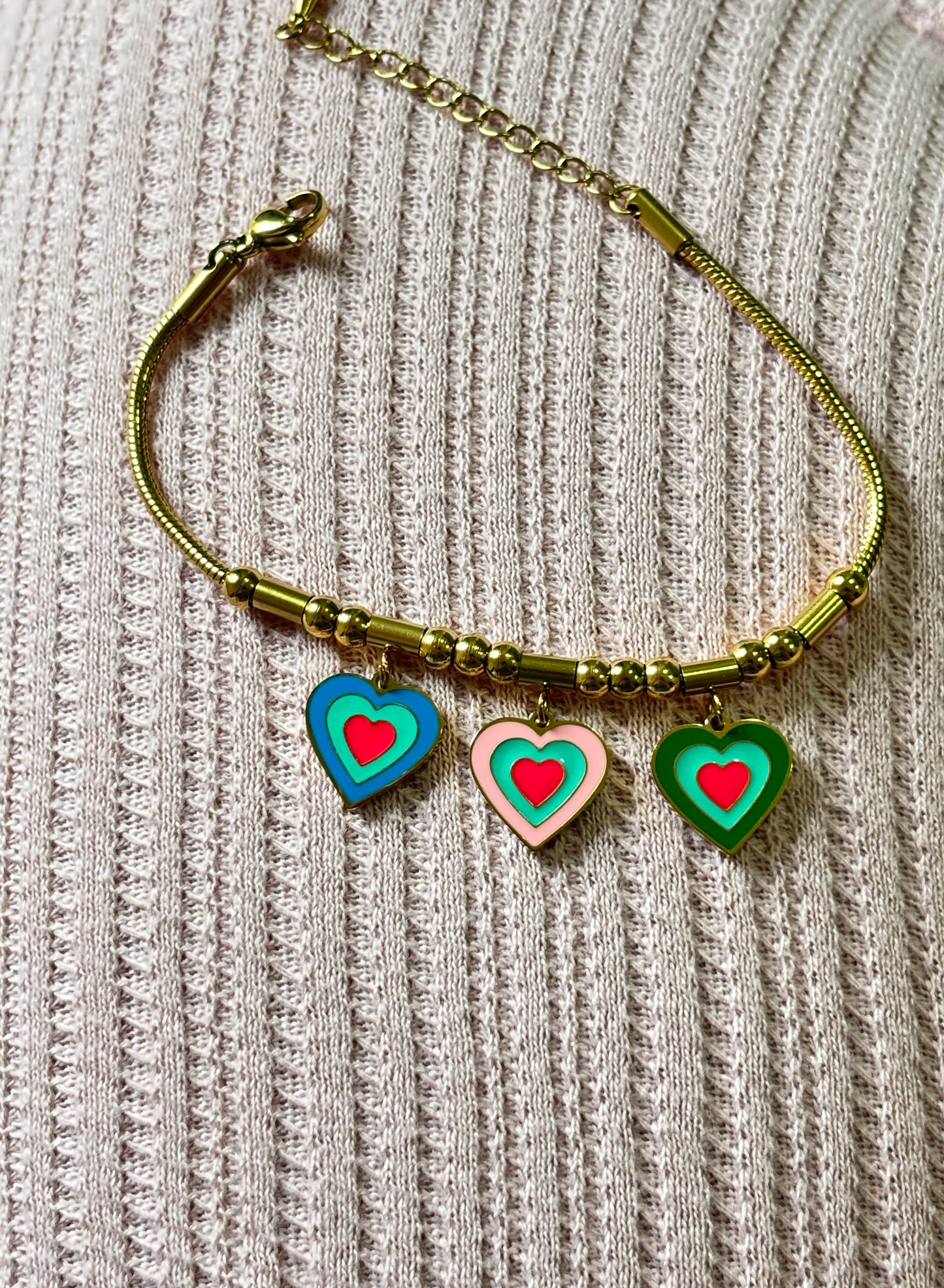 Multi Hearts Chain Charm
