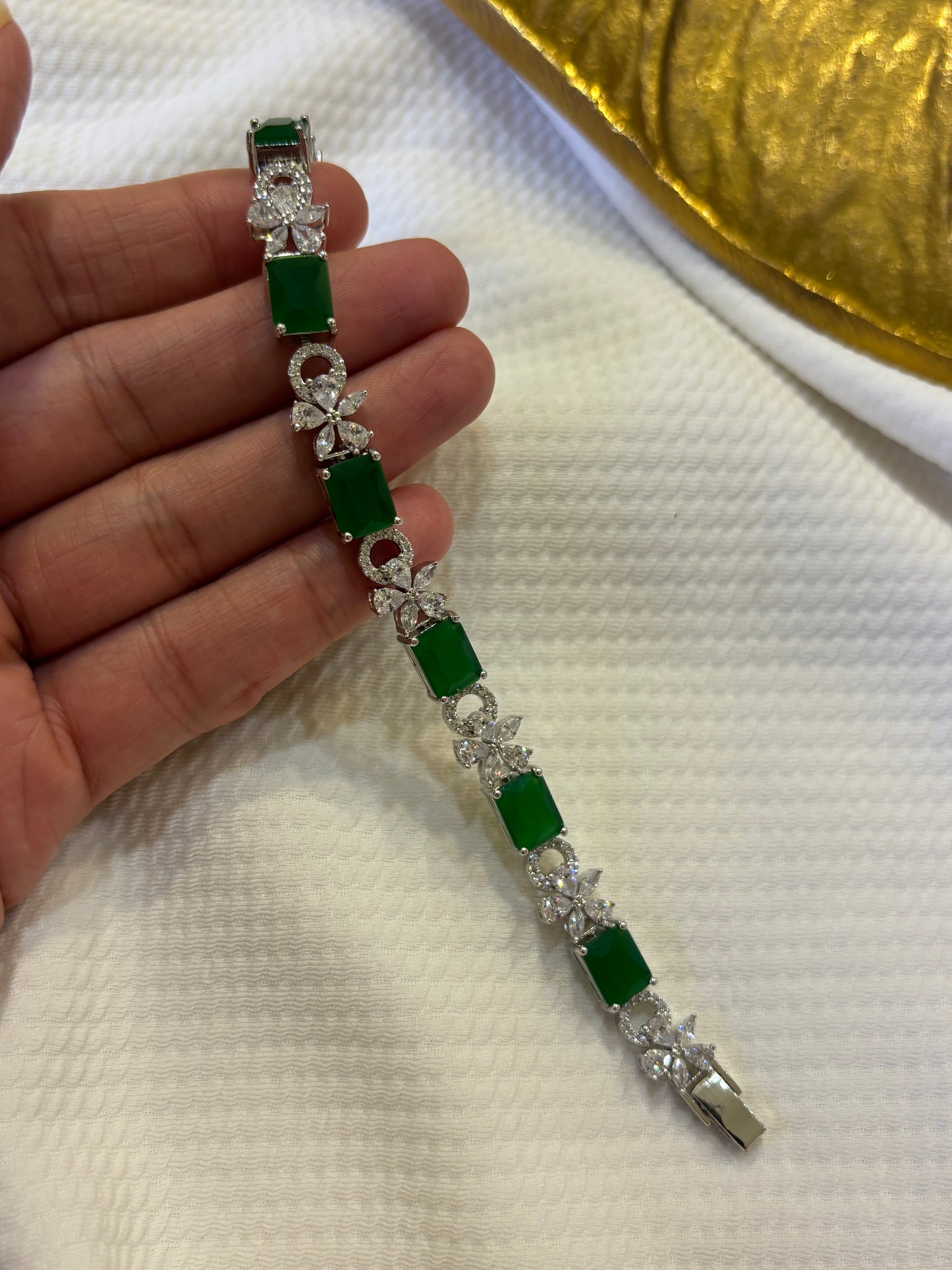 Sparkling Emerald Tennis Bracelet