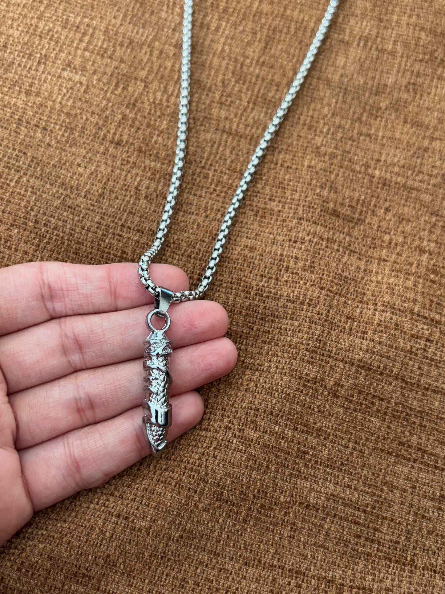 Textured Bullet Pendant