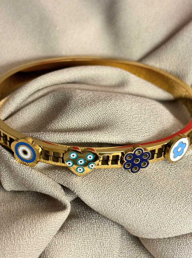 Flora Evil Eye Cuff Bracelet