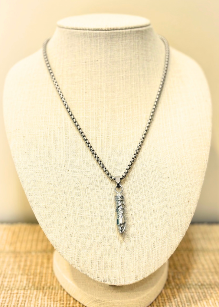 Textured Bullet Pendant