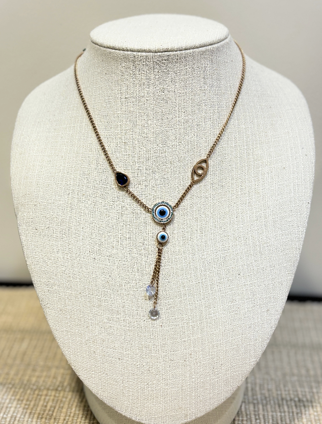 Evil Eye Rose Gold Necklace