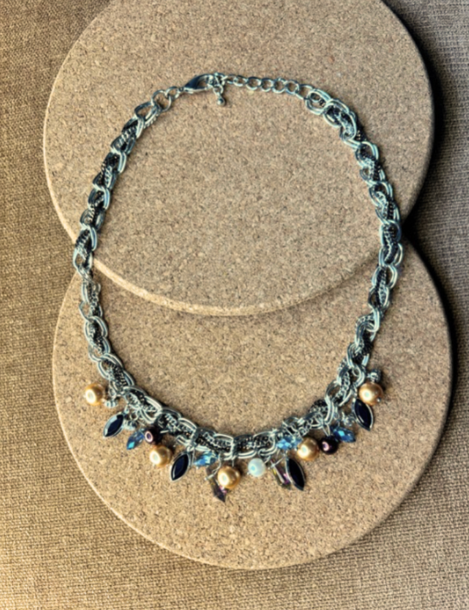 Oxidized Multi Drop Necklace