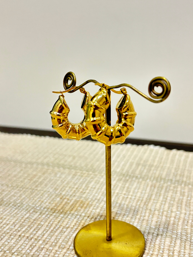 Golden Piped Hoops