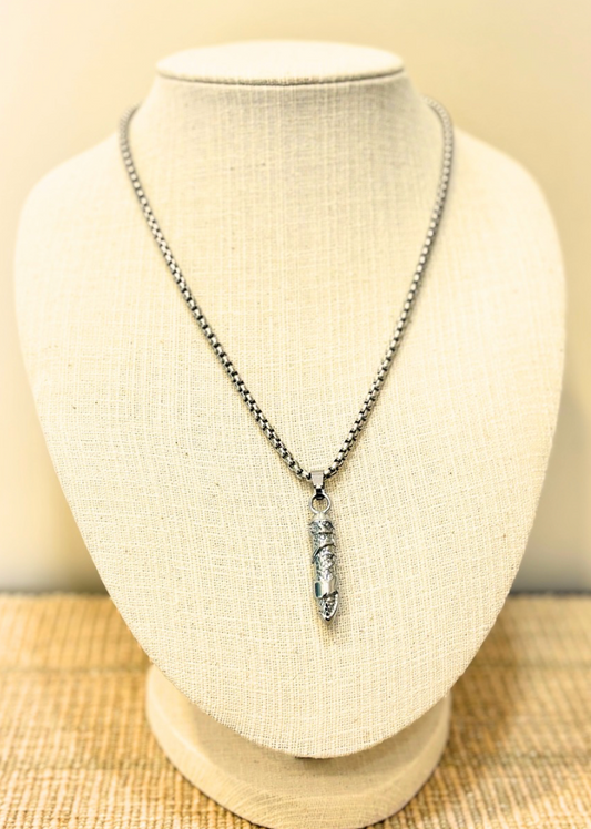 Textured Bullet Pendant