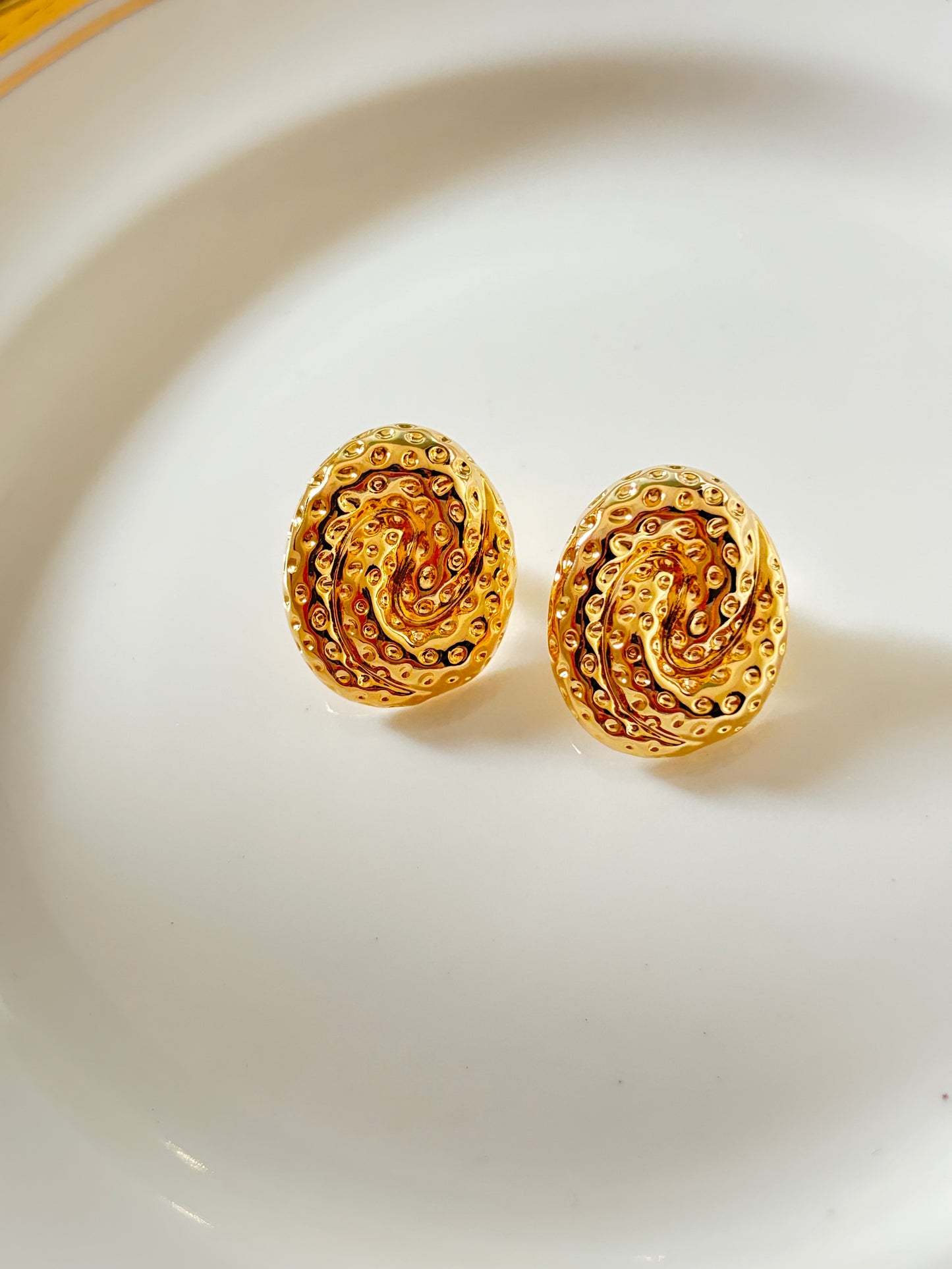 Oval Spring Earrings