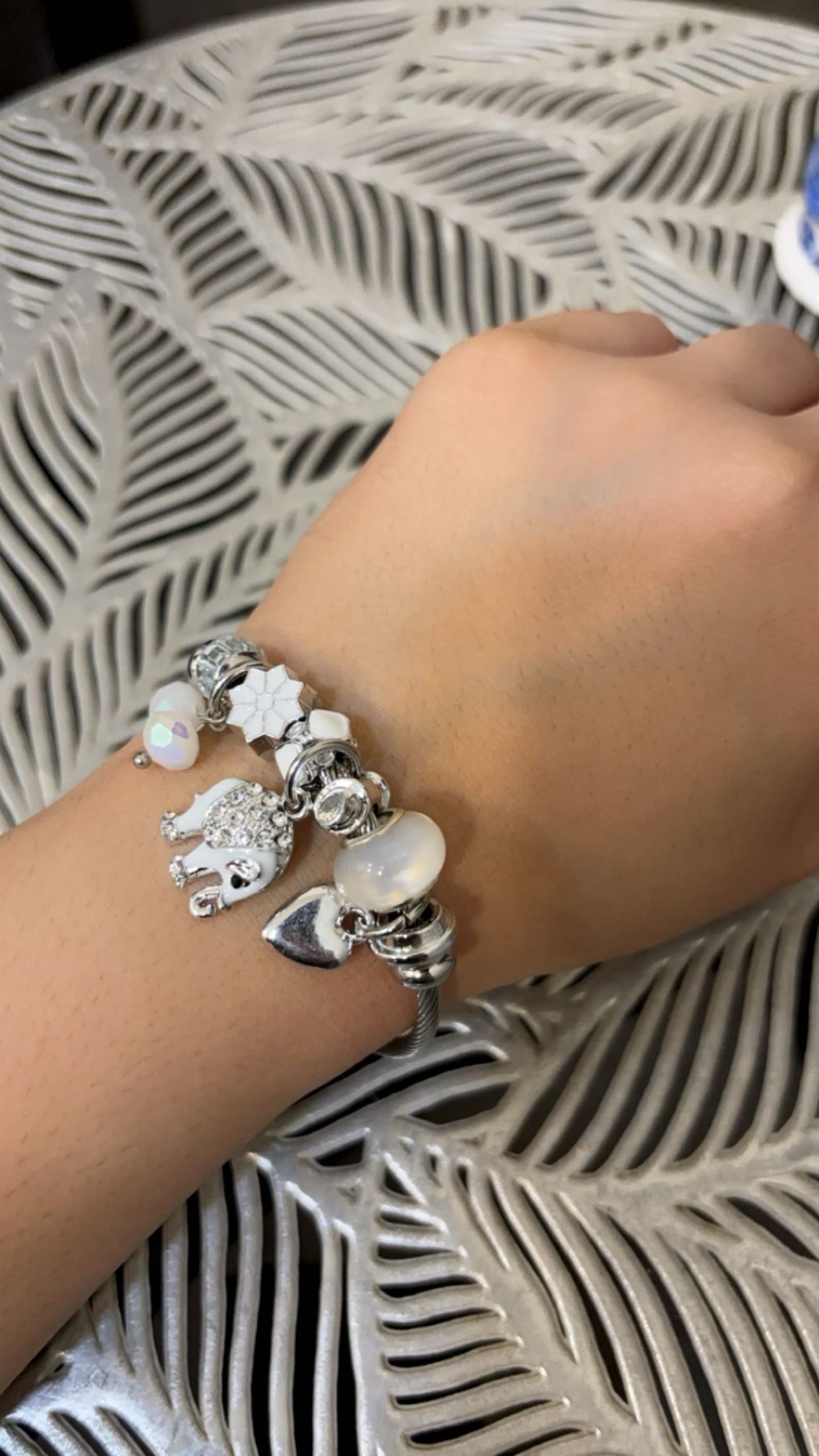 White Elephant  Pandora Bracelet