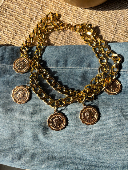 Bold Gold Layered Choker Necklace