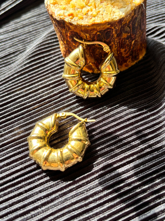 Golden Piped Hoops