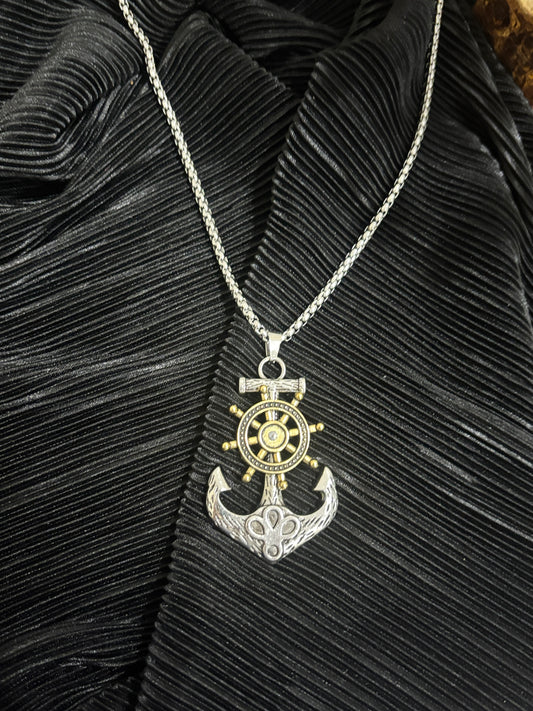 Double tone Anchor Necklace