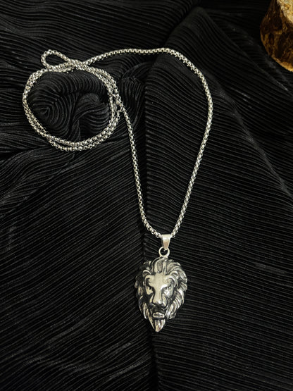 Mens Lion Pendant Necklace