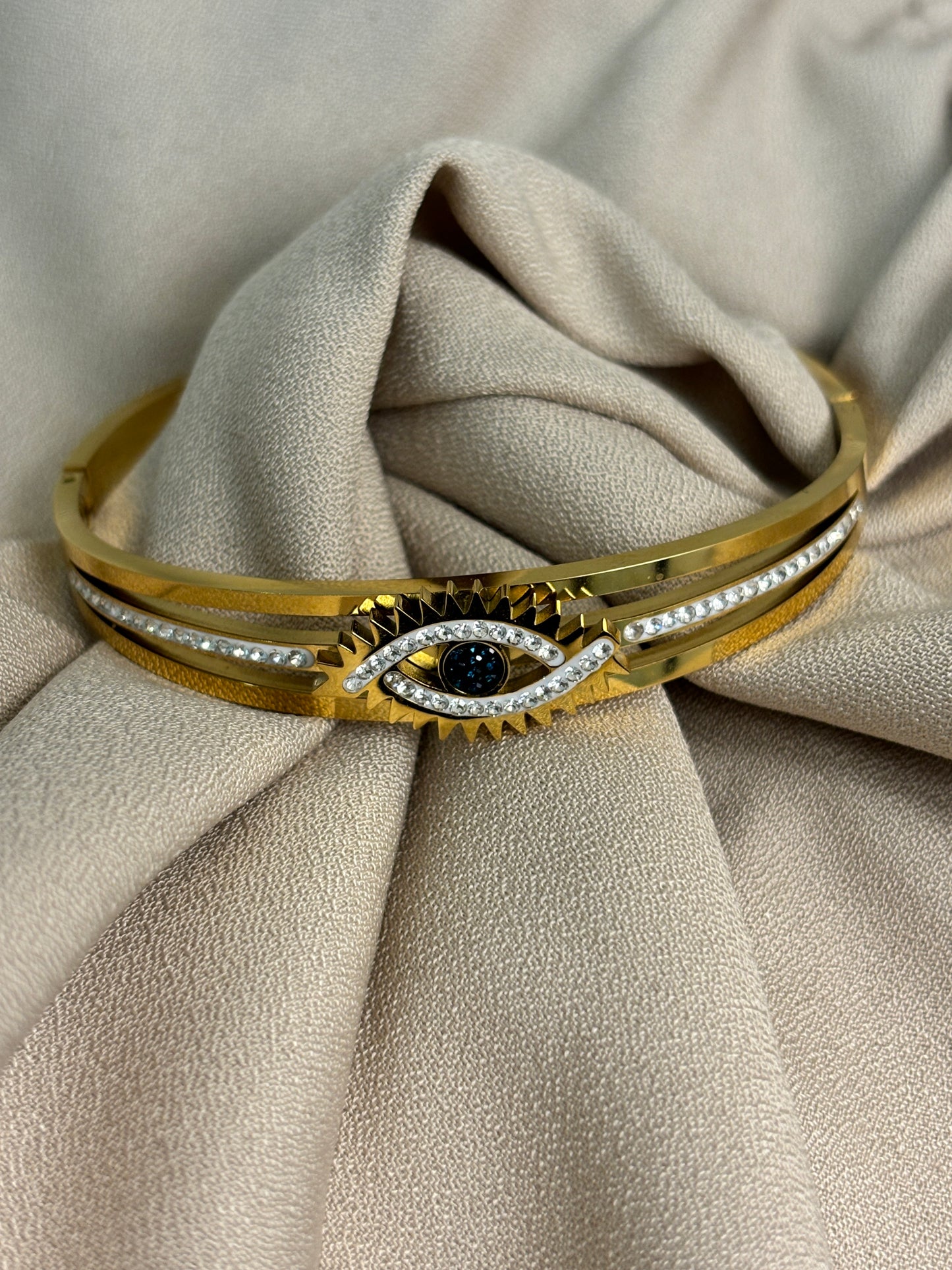 Sparkle Evil Eye Cuff Bracelet