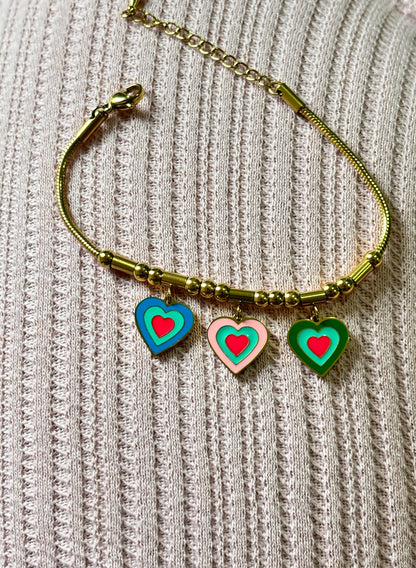 Multi Hearts Chain Charm