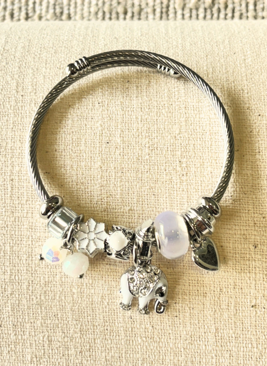 White Elephant  Pandora Bracelet