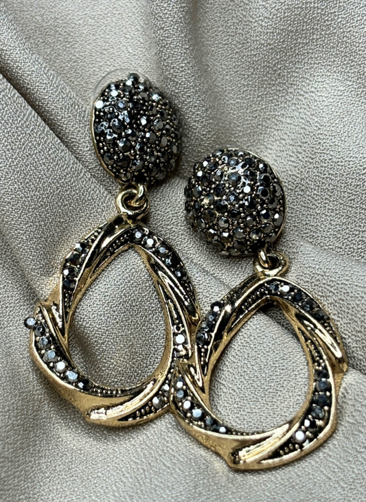 Oxidised Twisted Earrings