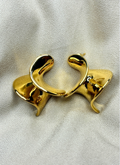 Gold Twisted Earrings