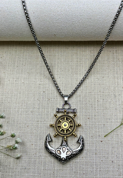 Double tone Anchor Necklace