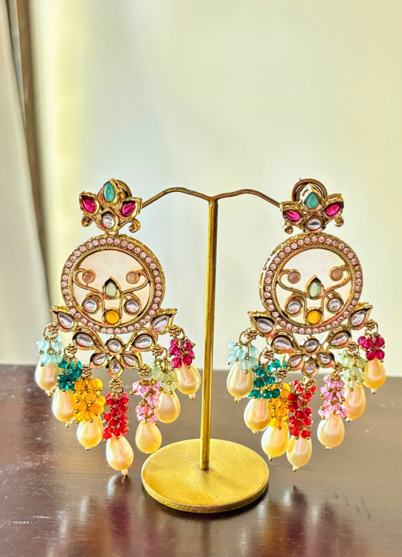 Jhumkas with pearl drop