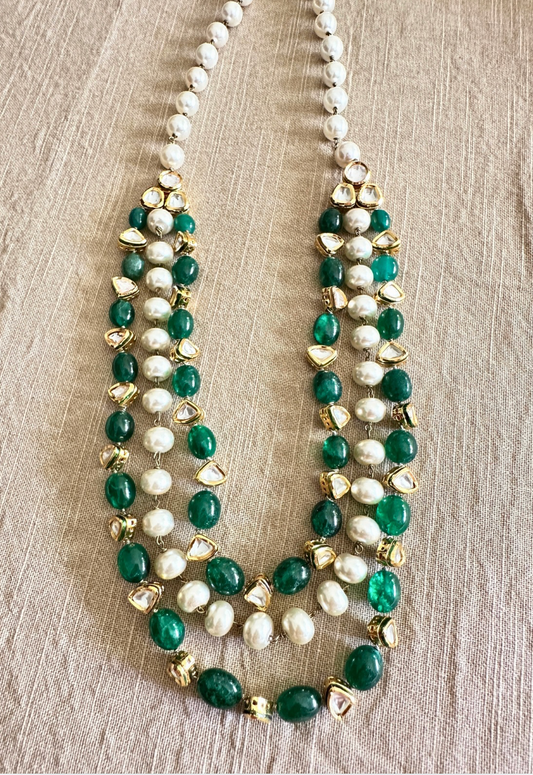 Panna Kundan Layered Necklace