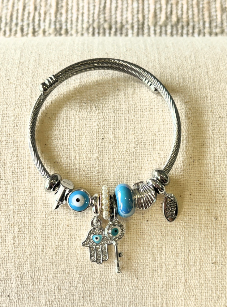 Blue Hamza Pandora  Bracelet