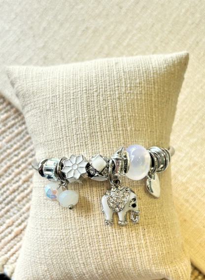 White Elephant  Pandora Bracelet