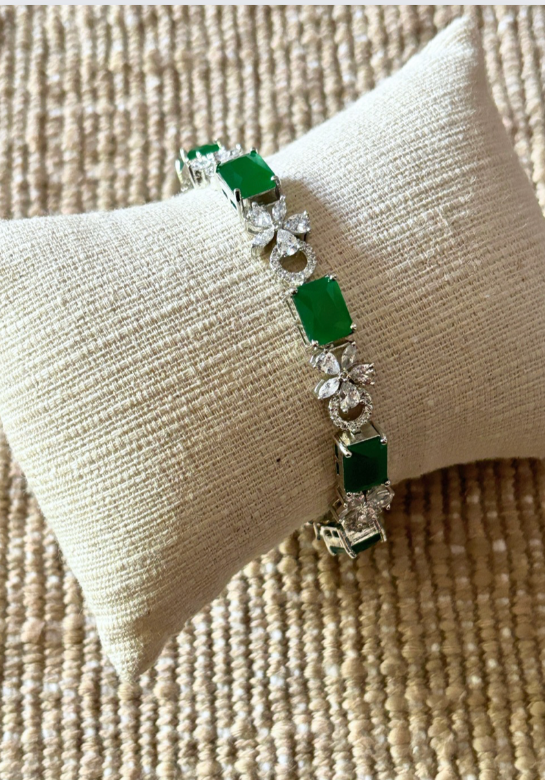 Sparkling Emerald Tennis Bracelet