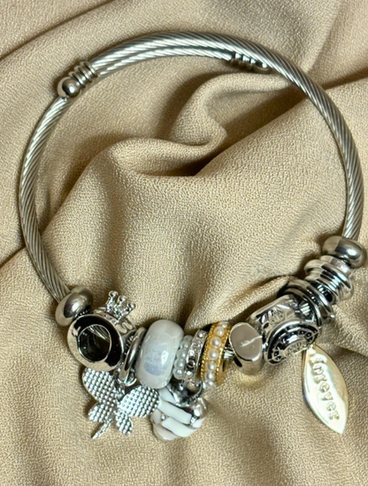 White Hearts Pandora  Bracelet