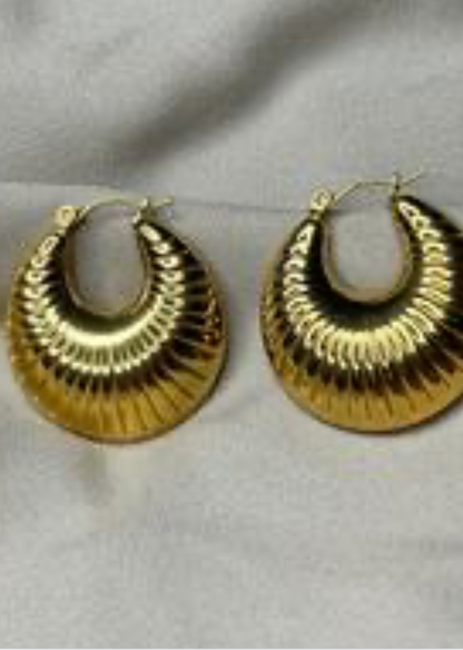 Gold Stripped Hoops