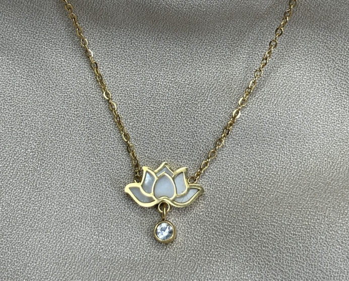 Lotus Pendant Layered Necklace