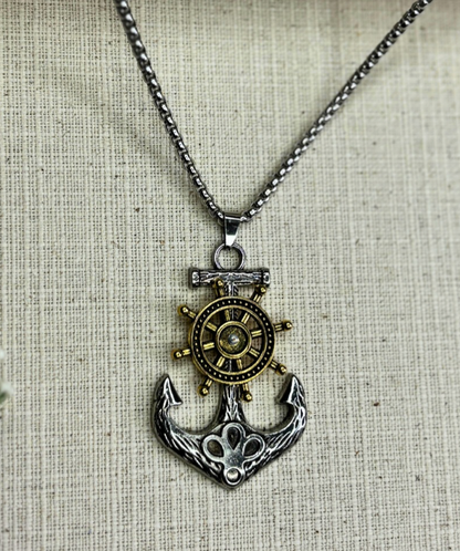 Double tone Anchor Necklace