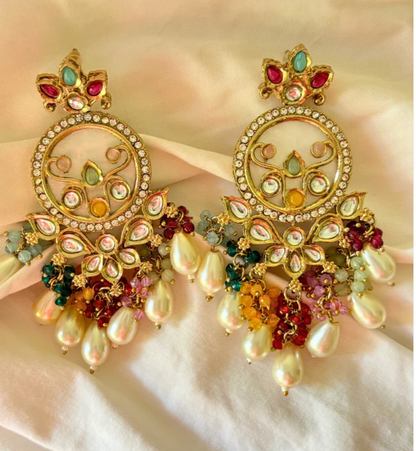 Jhumkas with pearl drop