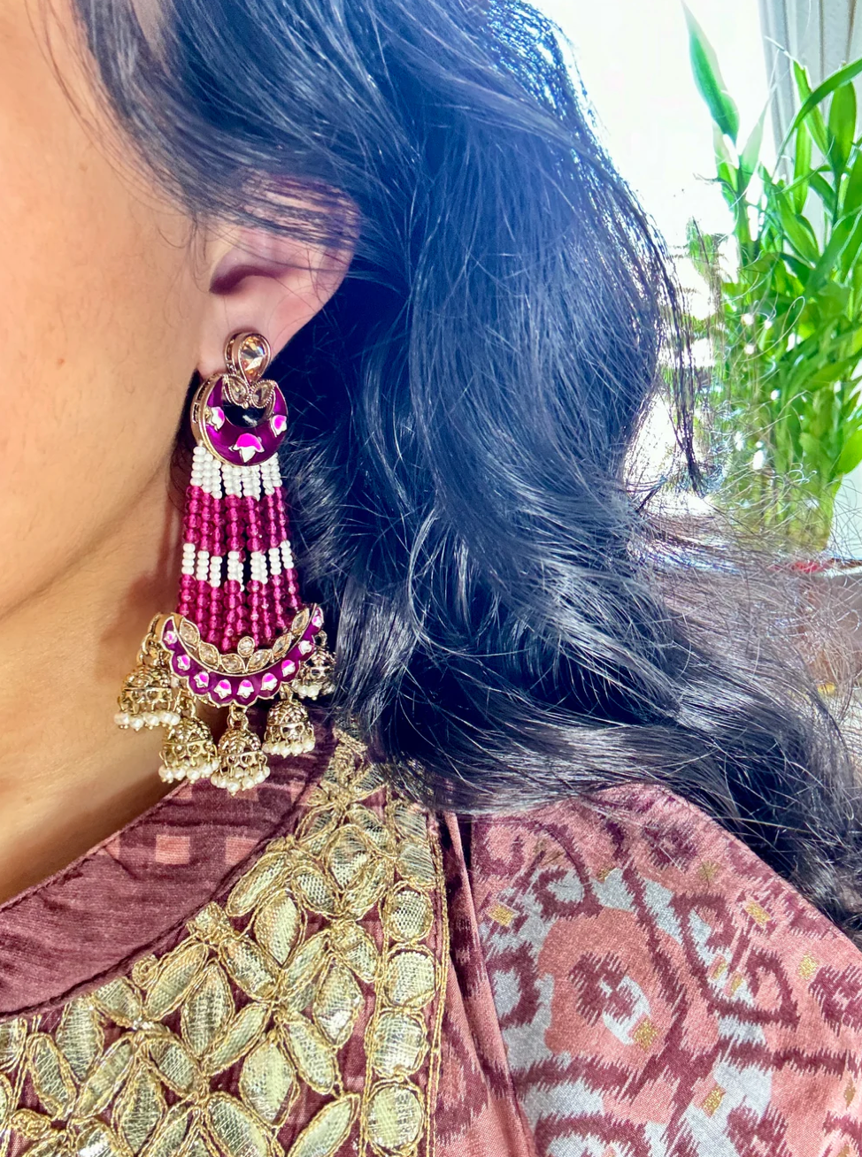 Purple beads earrings