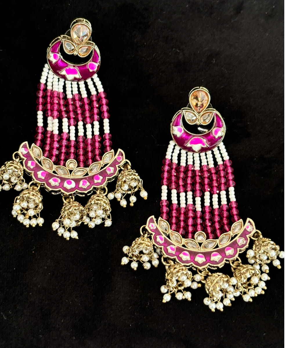 Purple beads earrings