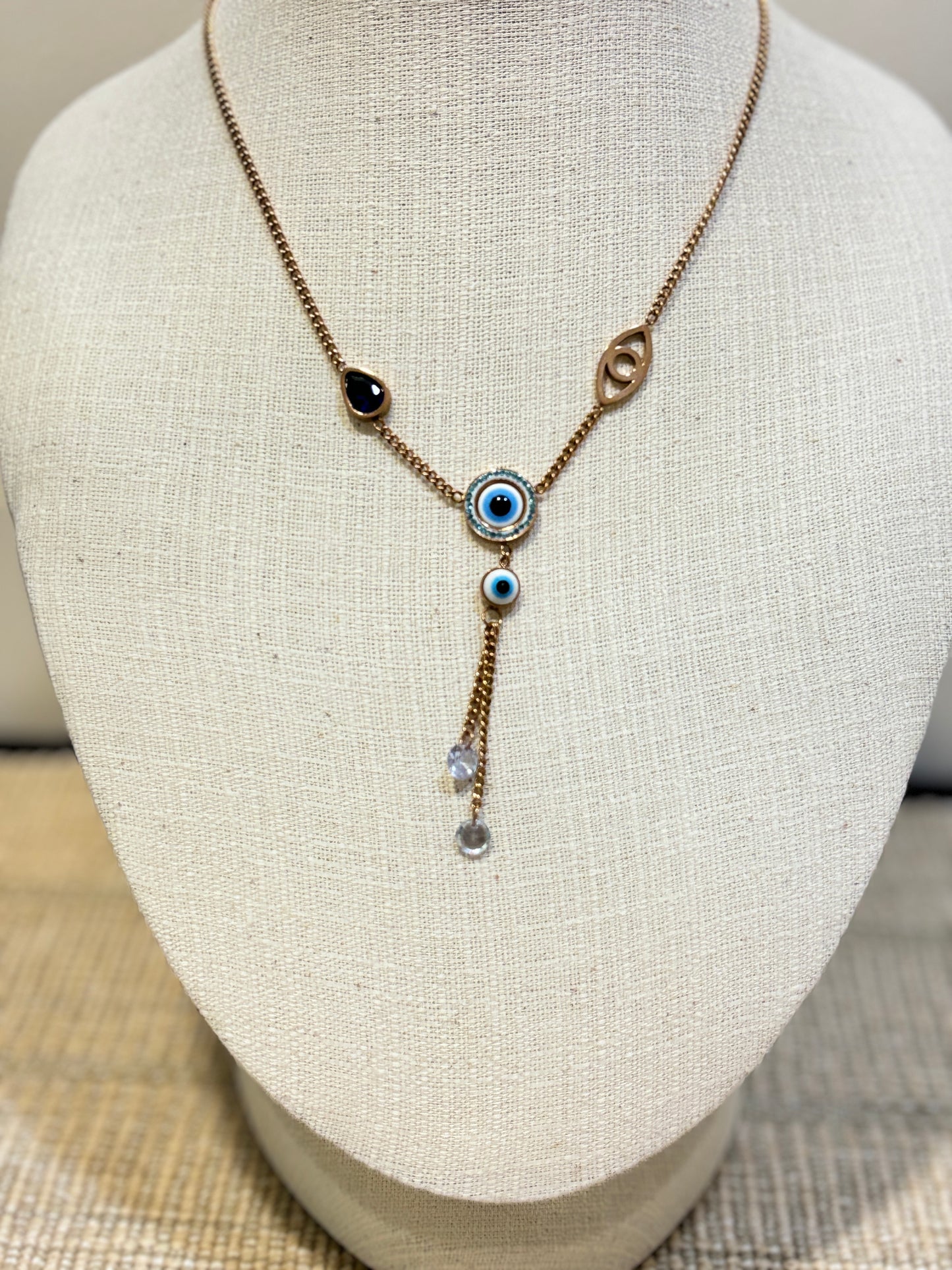 Evil Eye Rose Gold Necklace