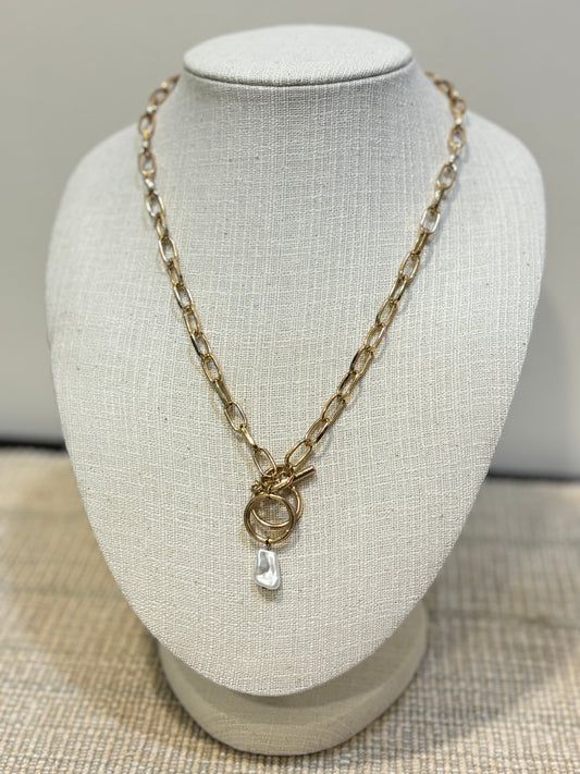 Pearl Drop Linked Chain