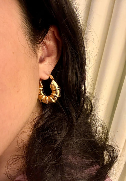 Golden Piped Hoops